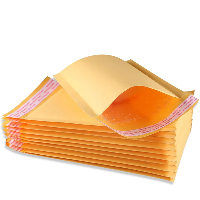 100 ชิ้น/เซ็ตกระดาษคราฟท์ฟองซองกระเป๋าข้อกําหนดที่แตกต่างกัน Mailers จัดส่งซองจดหมาย Bubble Mailing Bag