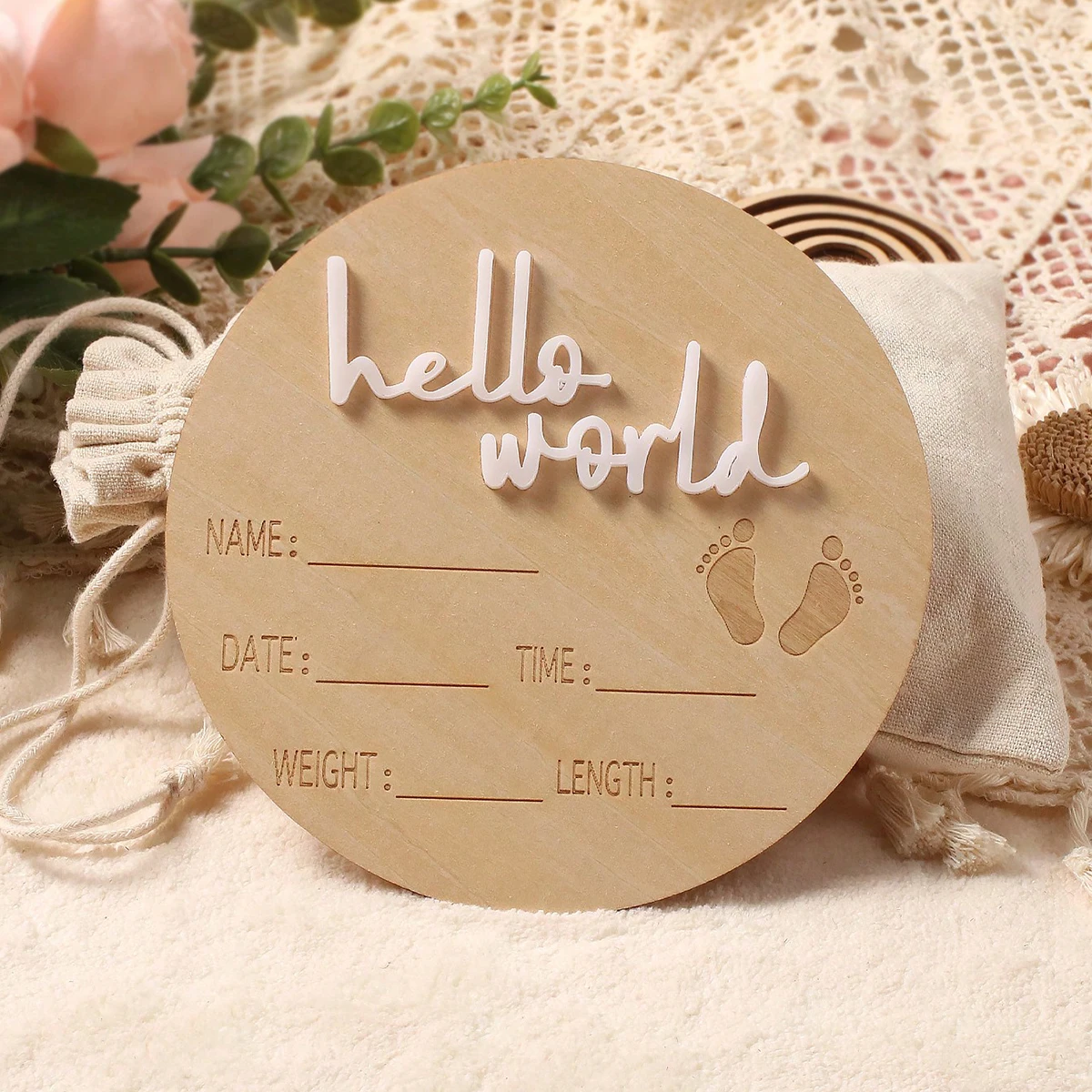 Ylsteed hello world Baby Photo Props Ideas Baby Photoshoot Wooden Props To Celebrate Birth Photography Ideas Newborn Poses Props