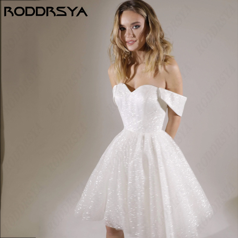 RODDRSYA-Mini Robes de Mariée pour Femme, Tulle Tissé de Rotterdam, Ligne A, Éducative De Novia Rosa esa Sweetheart Off Initiated Bride PartyMini Robes de Mariée pour Femme, Tulle Tissé de Rotterdam, Ligne A, Éducative