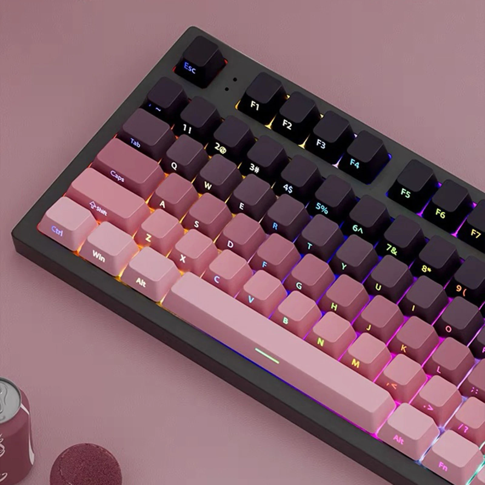 Градиентные колпачки для клавиш с боковой печатью Shine Through PBT Double Shot OEM-профиль для переключателей MX, игровая клавиатура 130 + колпачки для клавиш