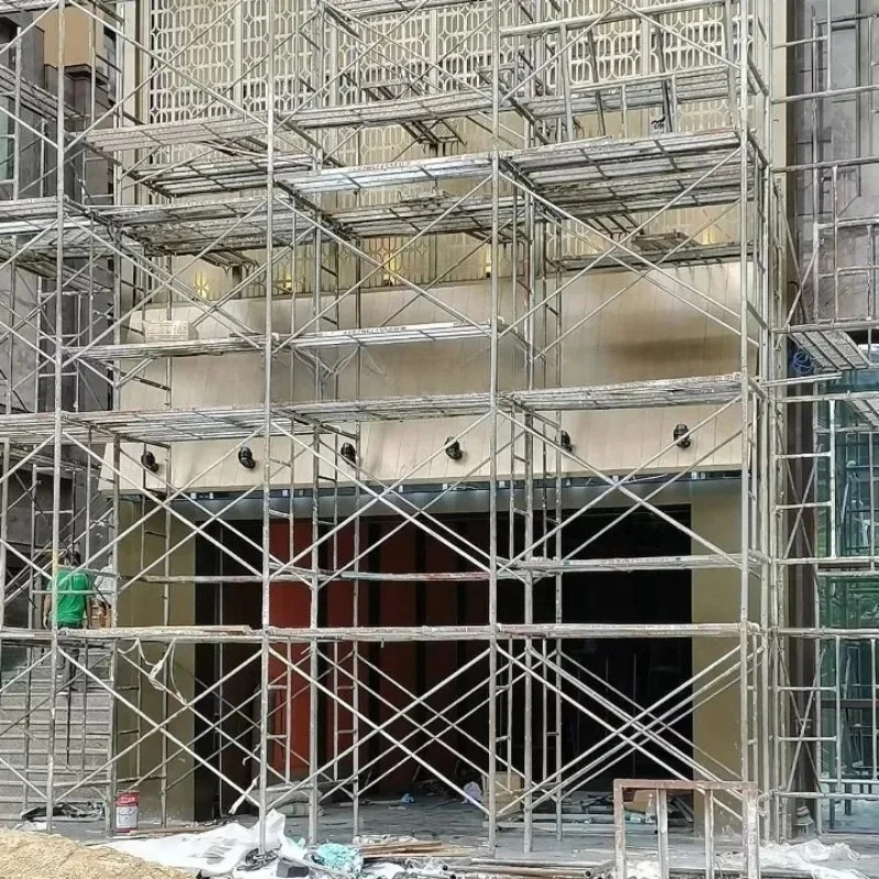 프레임 스캐폴딩 건설용 이동식 계단 포털 스캐폴딩 중량급 알루미늄 사다리 H 프레임 스캐폴딩