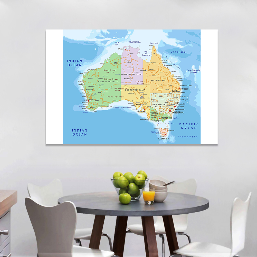 150 * 100 cm Mapa tras drogowych Australii Plakat ścienny Włóknina Płótno Malarstwo Dekoracja domu Artykuły szkolne