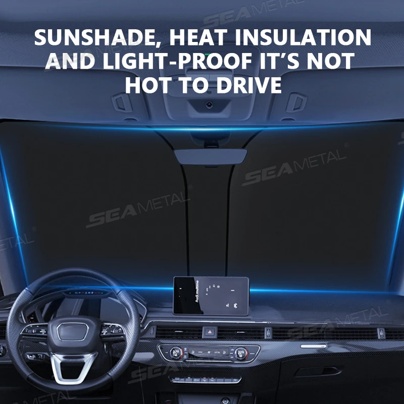 SEAMETAL Parabrezza per auto Parasole Copertura Pieghevole Finestrino anteriore Parasole Blocchi UV Reflesso Parasole per auto Parasole Copertura protettiva
