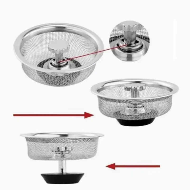 1 pçs filtro de pia da cozinha malha fogões de esgoto aço inoxidável drenos de chão do banheiro coletor dreno de resíduos buraco filtro tela