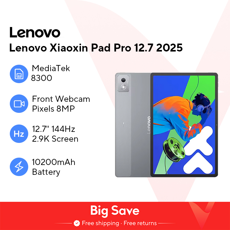 Новый планшет Lenovo Xiaoxin Pad Pro 12,7, 2nd 2025, размер 8300, разрешение 2,9 К, частота обновления 144 Гц, WIFI, 10200 мАч, WIFI, Android
