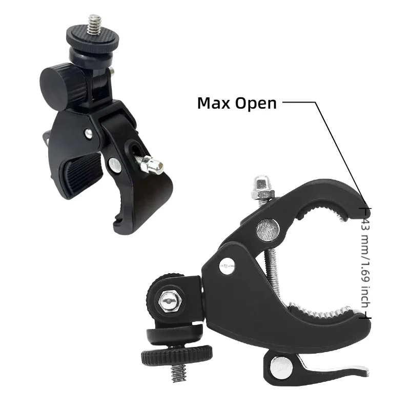 Universal 360 Degree Rotating 1/4 Camera DV Bike Bicycle Handlebar Clamp Bracket Tripod Mount Screw Clip For Sport Camera GOPRO