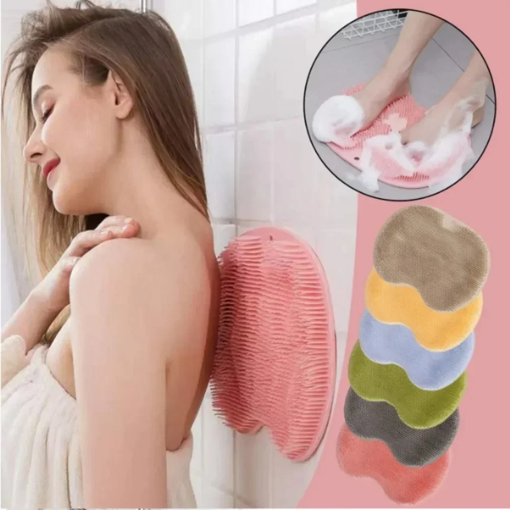 ซิลิโคน Exfoliating นวดอาบน้ํา Scraper ห้องน้ํา Non-SLIP Bath MAT แปรงนวดหลังล้างเท้าทําความสะอาดร่างกายชุดว่ายน้ําเครื่องมือ