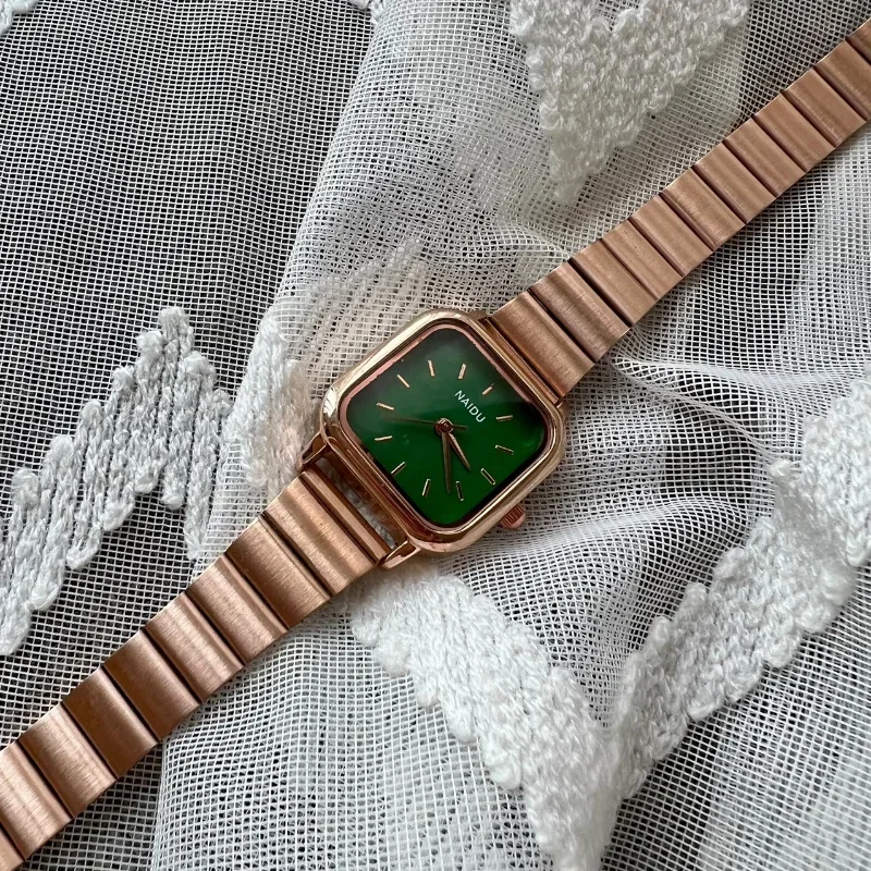 Reloj de cuarzo con correa de acero inoxidable para Mujer, Reloj de pulsera informal a la moda con esfera cuadrada, Reloj para Mujer, envío directo