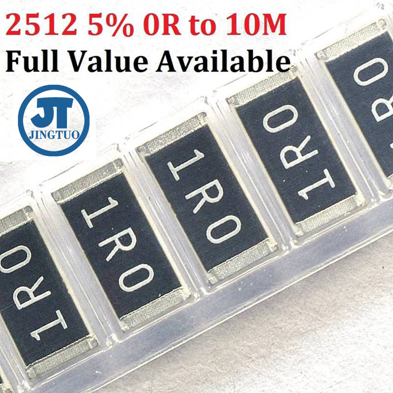 20 piezas resistencia de Chip SMD 2512 1 vatio 0R-10M Ohm 100E 1,1 1,2 150 180 200 220 240 270 300 330 470 510 560 620 680 750 820 910K