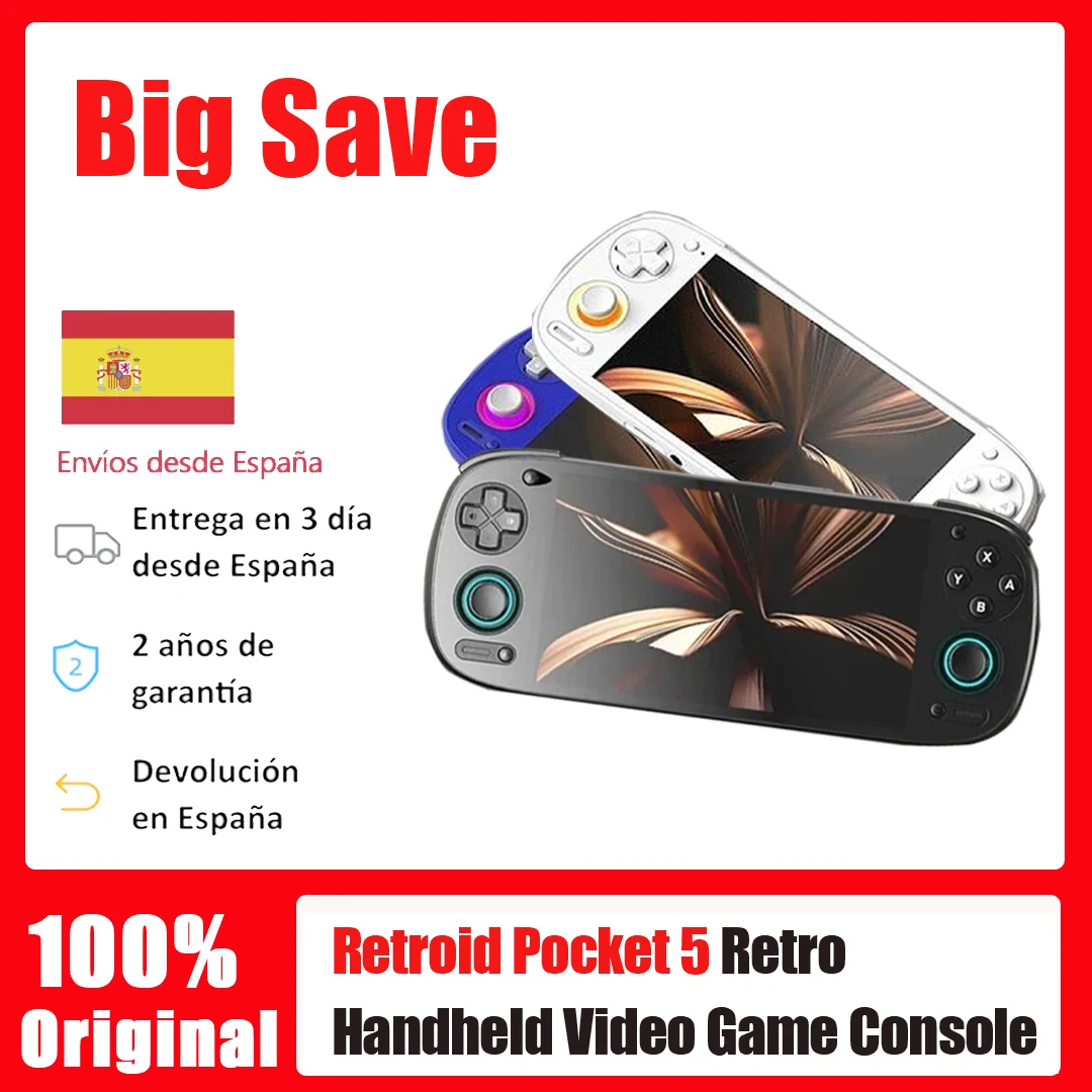 Consola de juegos portátil Retroid Pocket 5 SD865, pantalla OLED HD de 5,5 pulgadas, Bluetooth 5,1, Android, 5000mAh, RP5, regalos de juego para niños
