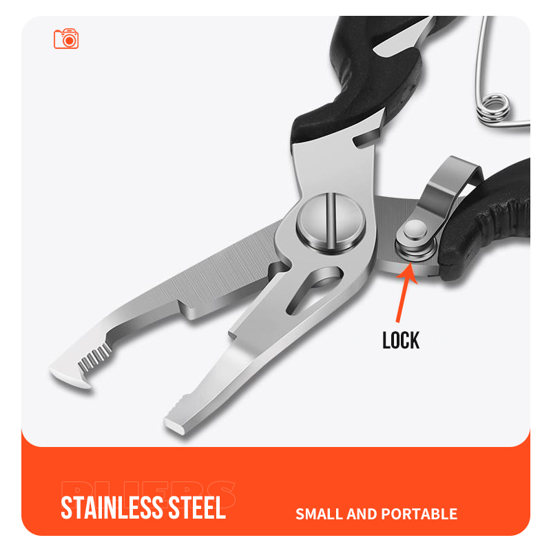 TAIYU Self-Locking คีมตกปลาสแตนเลส 12.5 ซม.4.6g อุปกรณ์ตกปลาสําหรับน้ําเค็มน้ําจืดเกียร์ตกปลา Tackles