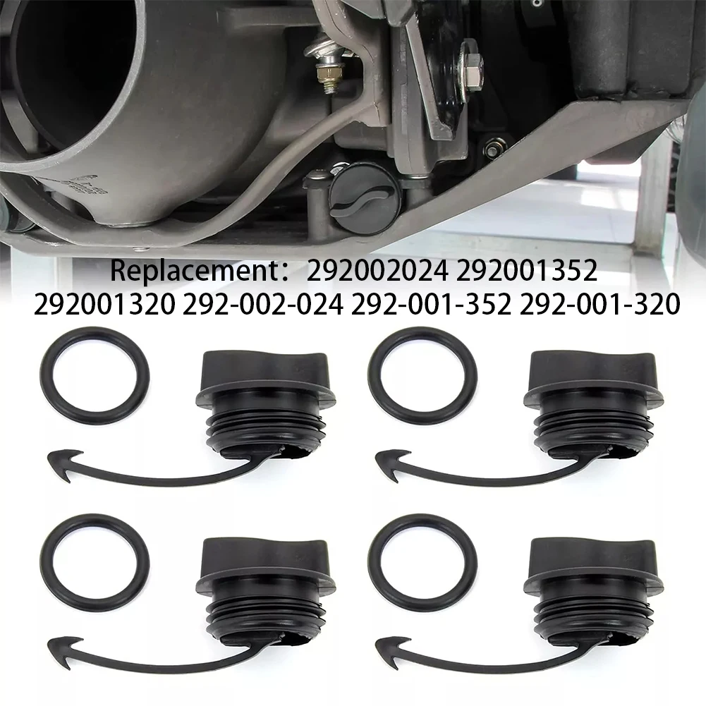 O plugue de drenagem de 4 unidades substitui 292001352 292001320 292002024   Plugue de drenagem preto e anel de vedação compatível com SeaDoo Spark RXT GTI GTX Wake