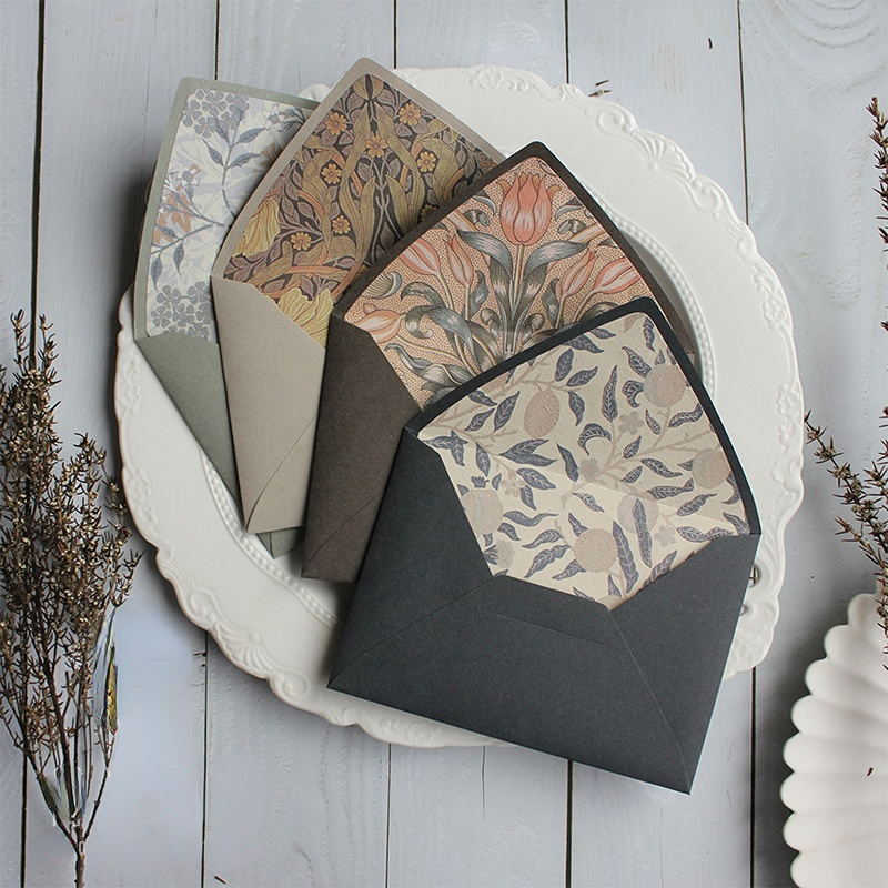 Sobres de regalo Vintage creativos, sobres con forro de Color Morandi, sobre de invitación de boda, 115mm x 160mm