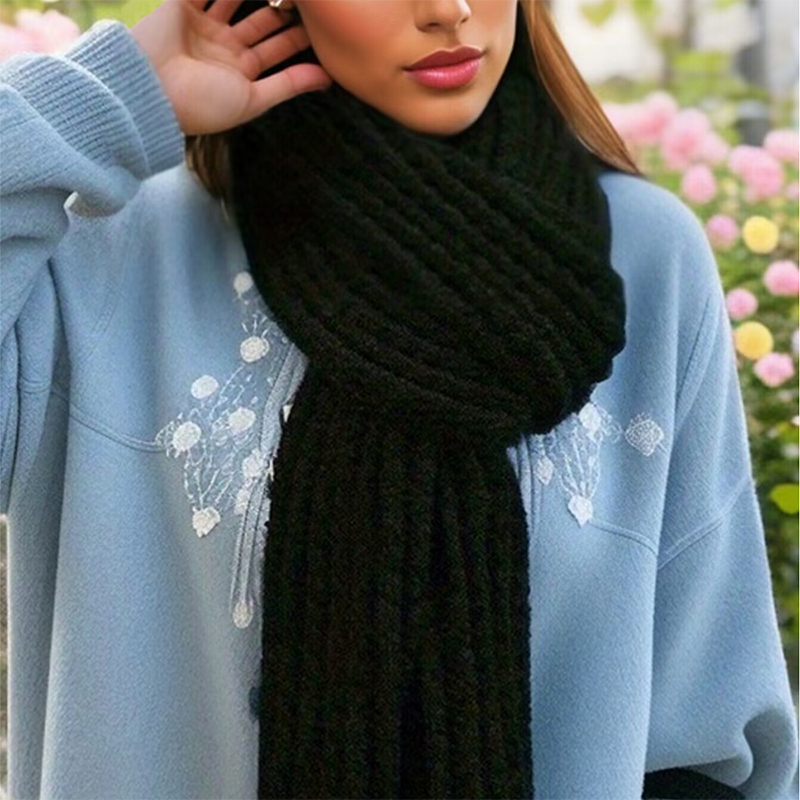 Novo design grosso cachecol de malha para mulheres moda inverno quente cachecóis de caxemira neckercheif senhora estilo coreano pescoço gravata bandana