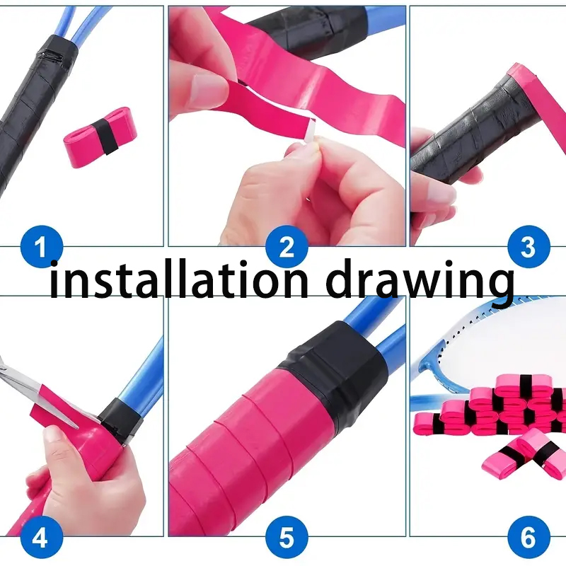 6 stuks, [populaire keuze] Antislip zelfklevende platte handlijm voor badminton/tennisrackets, professionele antislip gripband