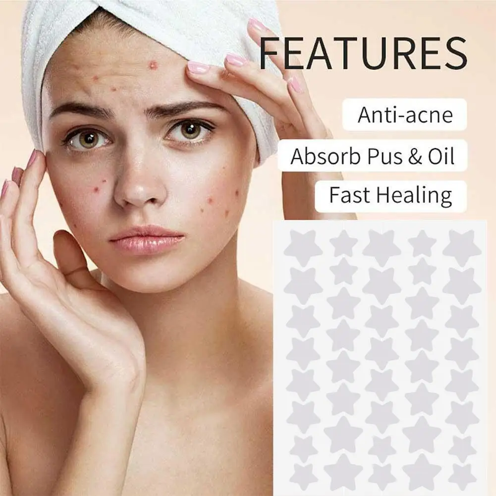 40pcs Colorful Star-Shaped PE Pimple Patches - Cute and Invisible Pimple Cover Stickers for Pimple Removal