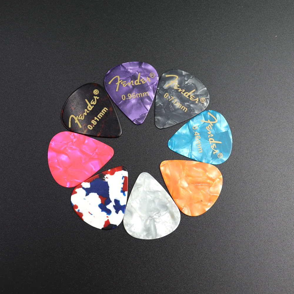 Palhetas para guitarra elétrica acústica, 20 e 50 e 100 peças, palhetas de celulóide, acessórios com caixa de espessura 0.46mm-0.96mm