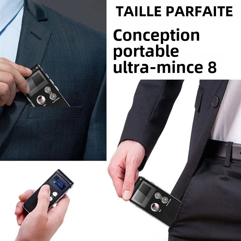 Équipement de chasse aux fantômes paranormal Enregistreur numérique EVP à commande vocale USB US 8 Go (Noir)