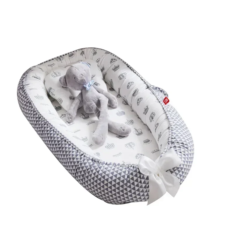 Cama nido para bebé de 85x50cm con almohada, cuna portátil, cama de viaje, cuna de algodón para bebé recién nacido, cuna, parachoques, nuevo
