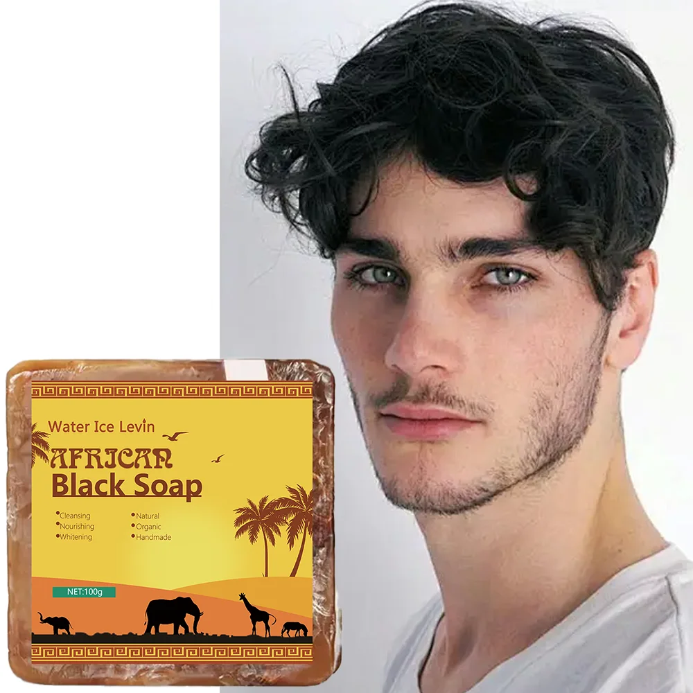 Sabonete preto africano tratamento de acne limpeza profunda esfoliante hidratante facial suavização da pele sabonete facial para cuidados com a pele