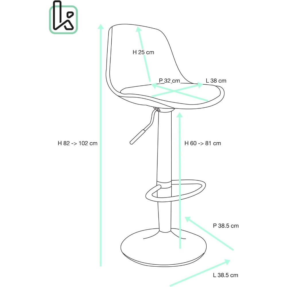 2 taburetes de bar, cojín acolchado de piel sintética, reposapiés regulable en altura y silla giratoria de 360 grados, taburete de bar