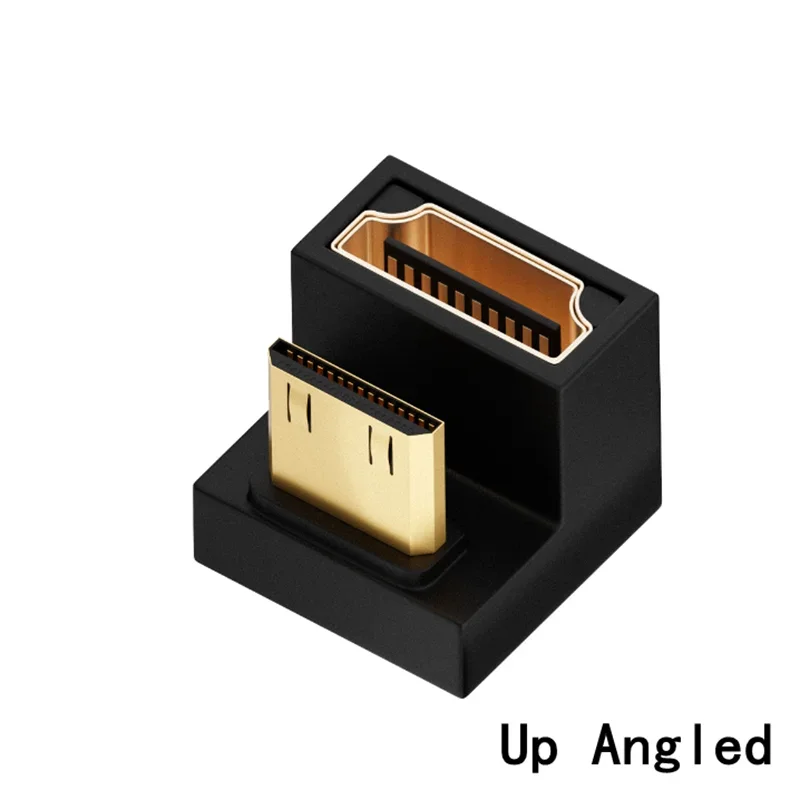 Convertidor L en forma de U en ángulo de 360 grados, Mini HDMI macho a HDMI, extensión hembra de 2,1 V, adaptador 4K 5K 3D UHD 8K 60Hz
