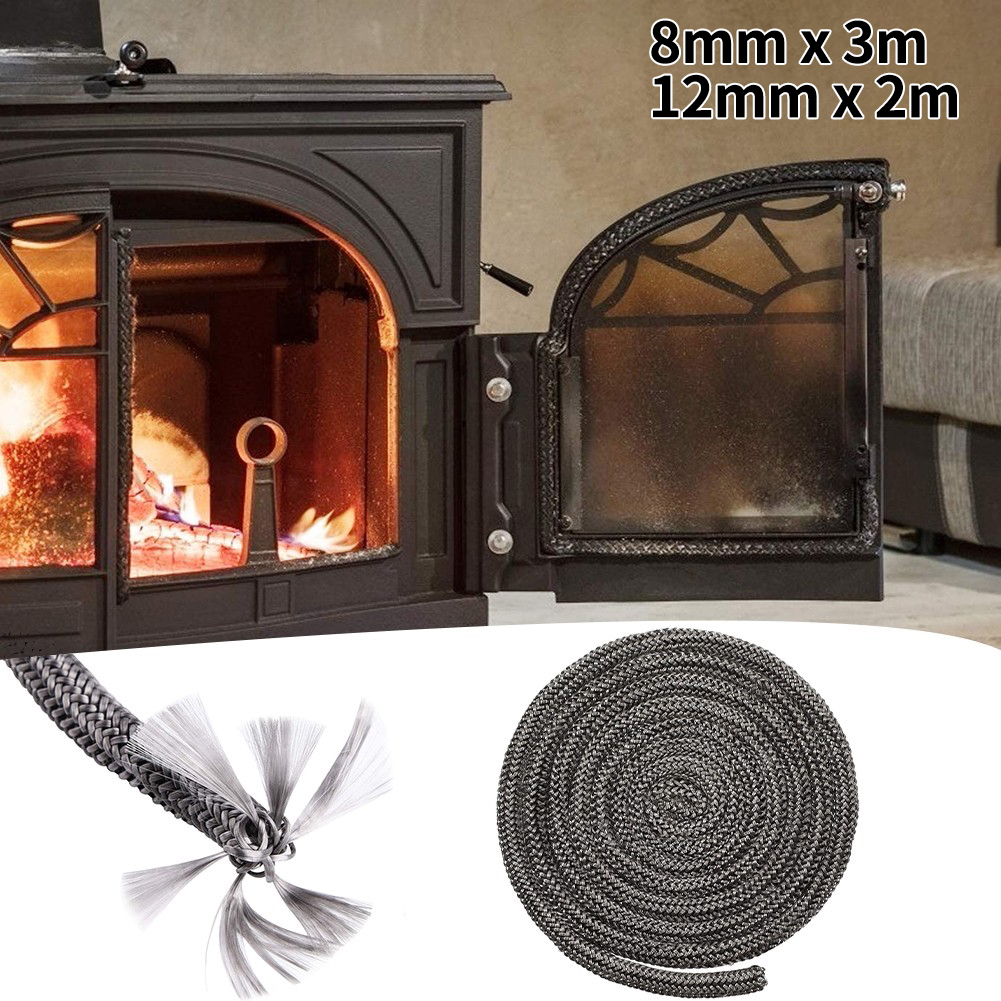 Gỗ Bếp Cửa Đệm Dây Cói Mềm Mại Gỗ Lò Đốt Cửa 12Mm X 2M 8Mm X 300cm Co Giãn Sợi Thủy Tinh Tốt Niêm Phong Hiệu Suất