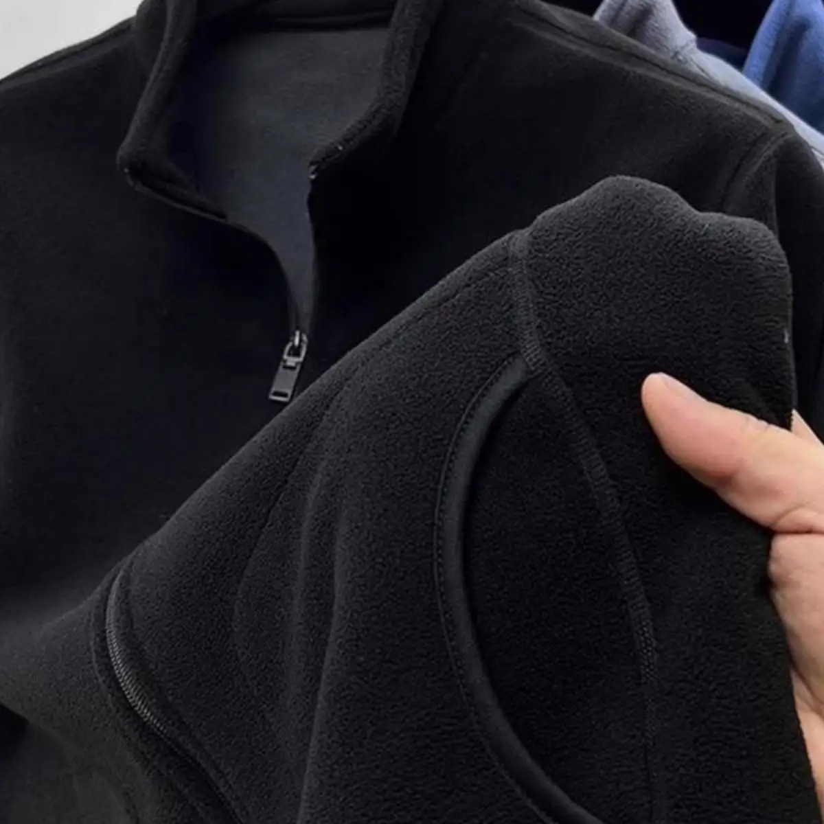 Cardigan Masculino com Forro de Fce e Capuz, Suéter Casual com Gola Alta, Jaqueta Quente para Outono e Inverno, Estilo Jov...