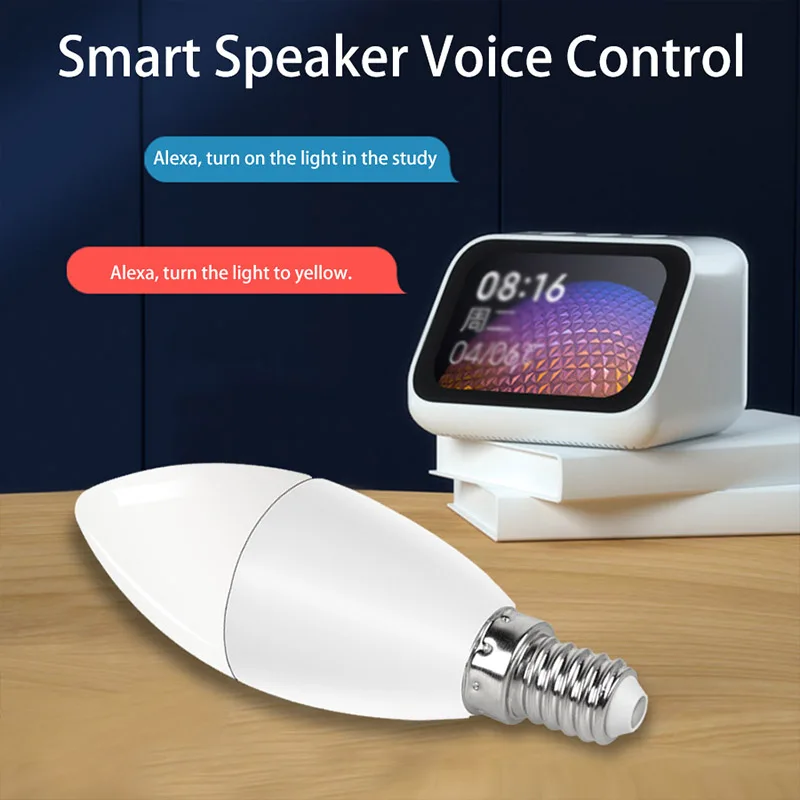 Tuya Smart Bulb Dimmable Five-Way Spiral Candle Bulb Wifi RGB Bulb Remote Control And Voice Control 5W