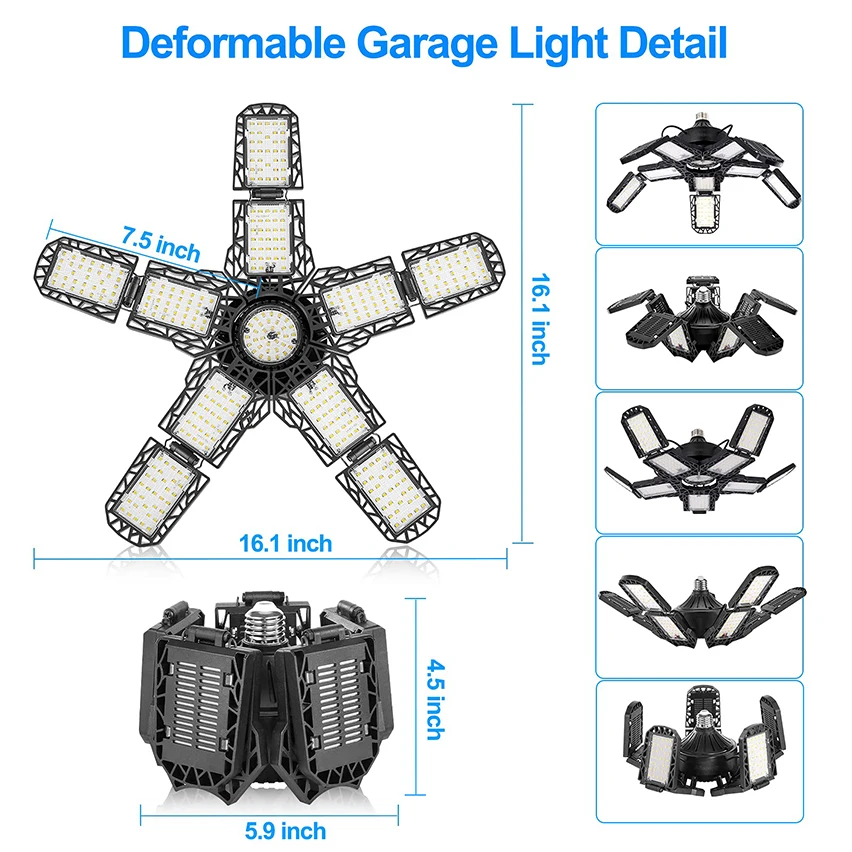 15000 Lumen Garage Lights Powerful 150W LED Ceiling Work Lamp for Lighting Workshop Garage Warehouse with Shop Industrial Lights