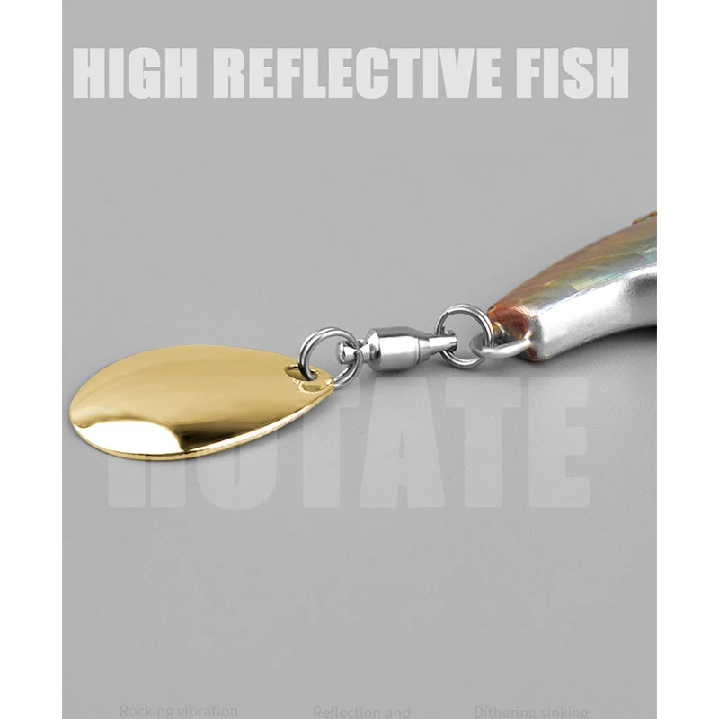 5pcs Fishing Lure Set Wobbler Rotating Metal VIB Vibration Bait Spinner Spoon Jig Sea Lures Artificial Hard Baits Sequins Tackle
