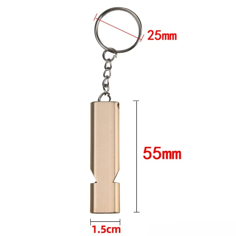Flache Aluminiumlegierung Dual Frequency Survival Whistle Doppelrohr Outdoor Survival Survival Whistle Ausrüstung ausgestattet EDC-Werkzeug