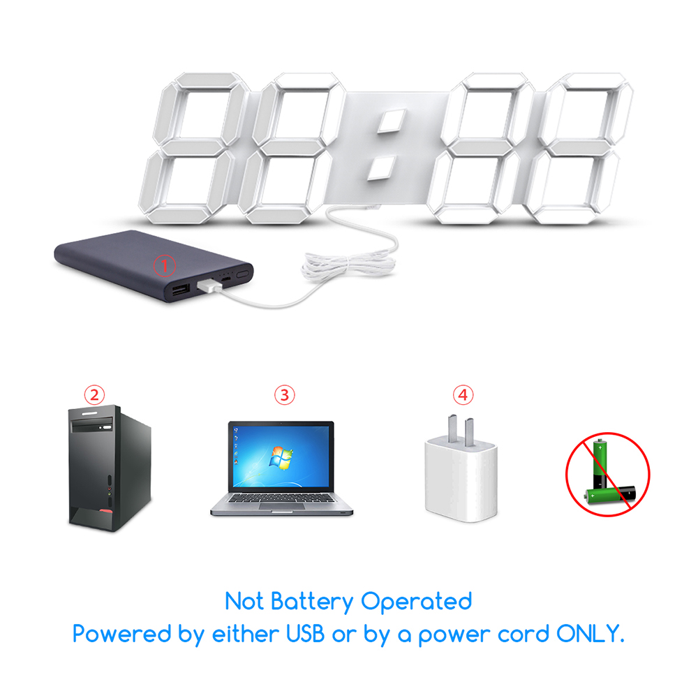 Reloj de pared LED 3D, reloj de pared Digital grande con Control remoto, despertador, pantalla de tiempo/fecha/temperatura, reloj de pared y mesa, diseño moderno