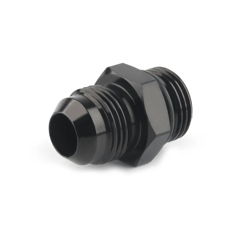 Adaptador macho de montaje negro ORB-6 ORB-8 ORB-10 junta tórica Boss a AN6 AN8 AN10 6061-T6 ajuste acampanado de aluminio