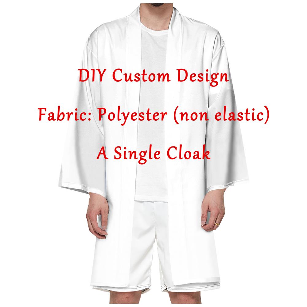 Summer Men's Long Kimonos Anime Cosplay Dojo Cloak With Free Custom Patterns DIY Haori Samurai Kimono Women Japanese Beach 2023