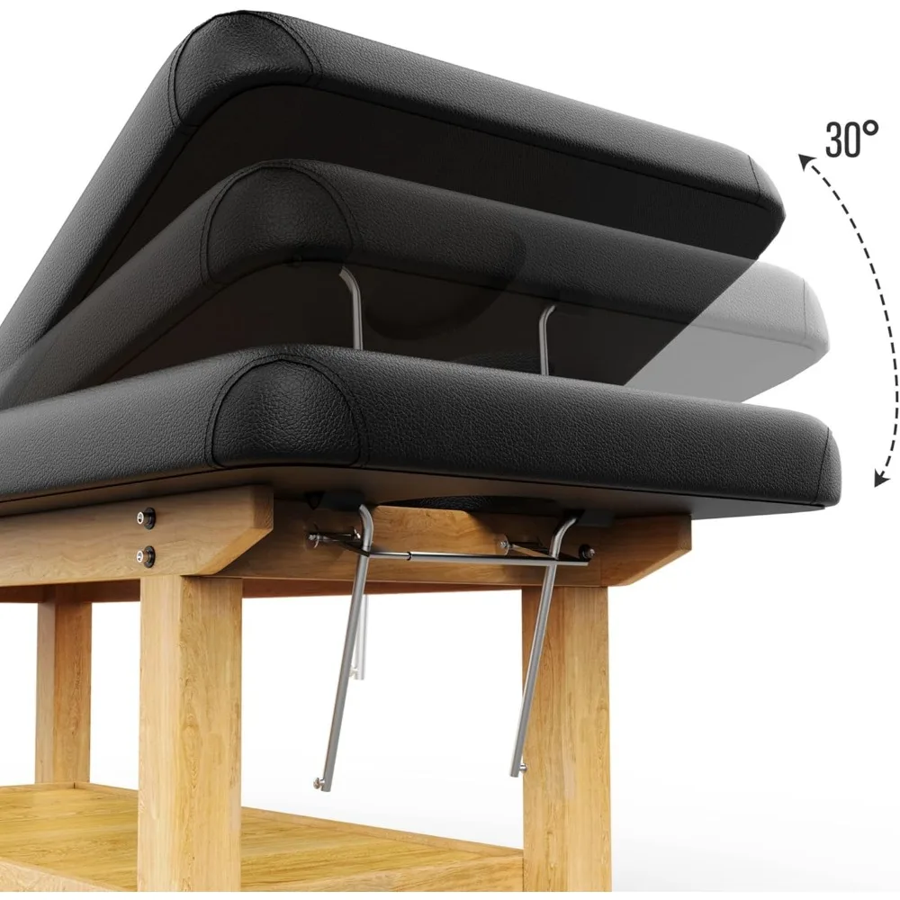 Massage bed.Wooden Massage Bed Adjustable Heavy-Duty WideStationaryMassage Table forTreatment Physical TherapyTable Professional