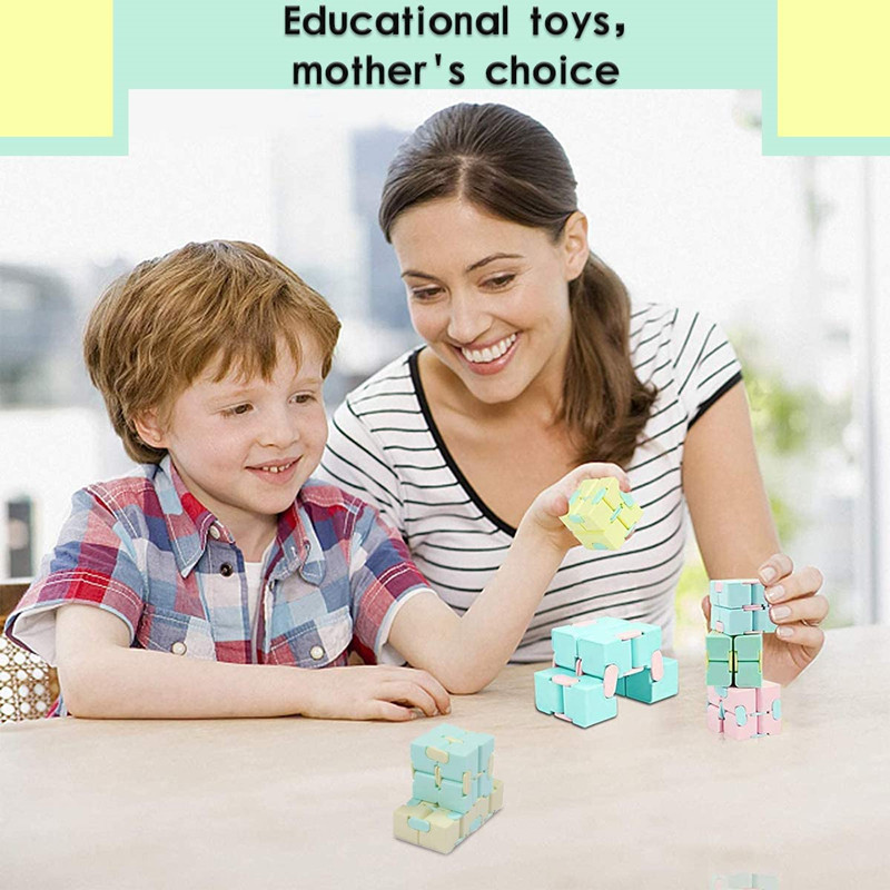 Cubo mágico de quebra-cabeça, brinquedos antiestresse para adultos, cubo engraçado com flip infinito, brinquedos sensoriais para crianças, necessidades especiais, presentes de natal