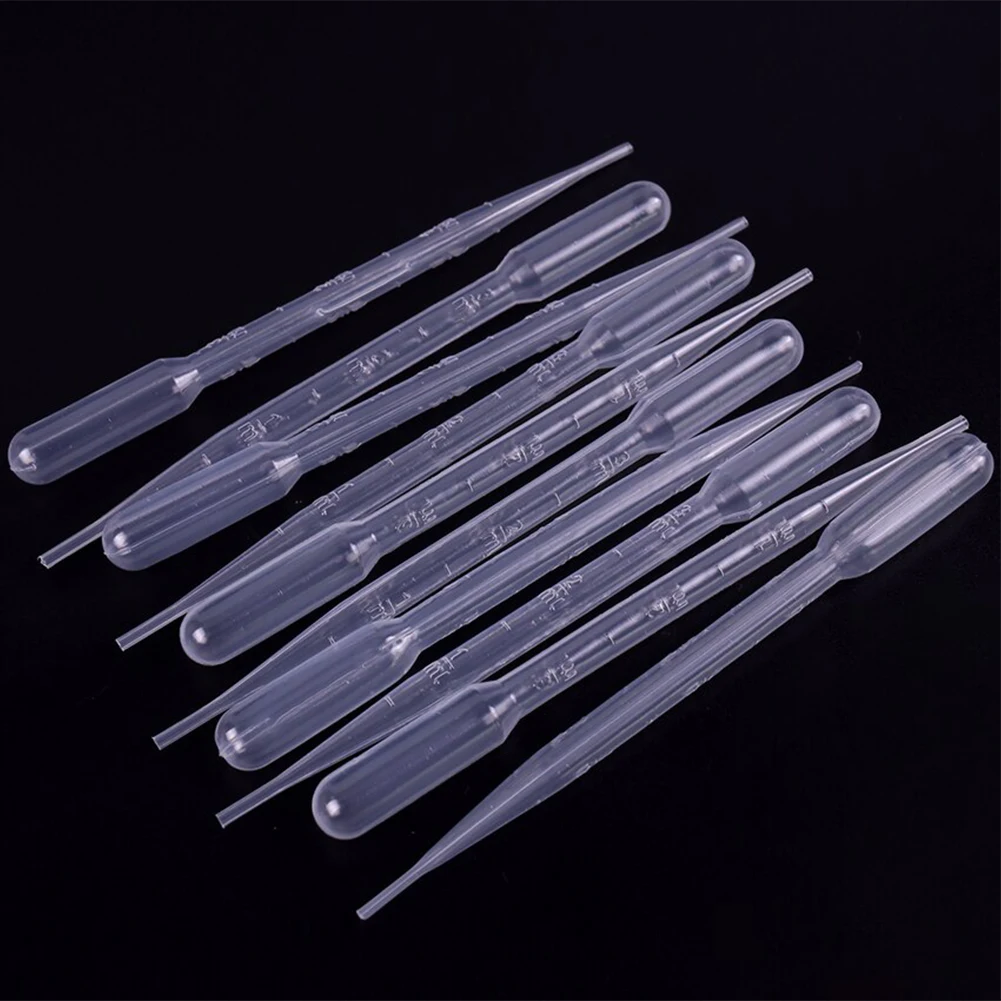 Pipeta de plástico desechable para laboratorio, gotero, suministros para experimentos, aceites esenciales, maquillaje, 50 piezas, 1/2/3ML