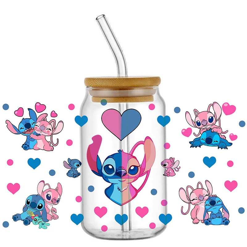 UV DTF tasse tasse enveloppes Miniso belle bande dessinée point 3D transfert autocollant pour 16oz Libbey lunettes tasse étanche autocollant bricolage