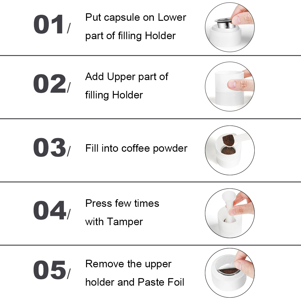 Cápsula de café recargable Nespresso de acero inoxidable, cápsula de café reutilizable, accesorios de café para cafetera Espresso Barista