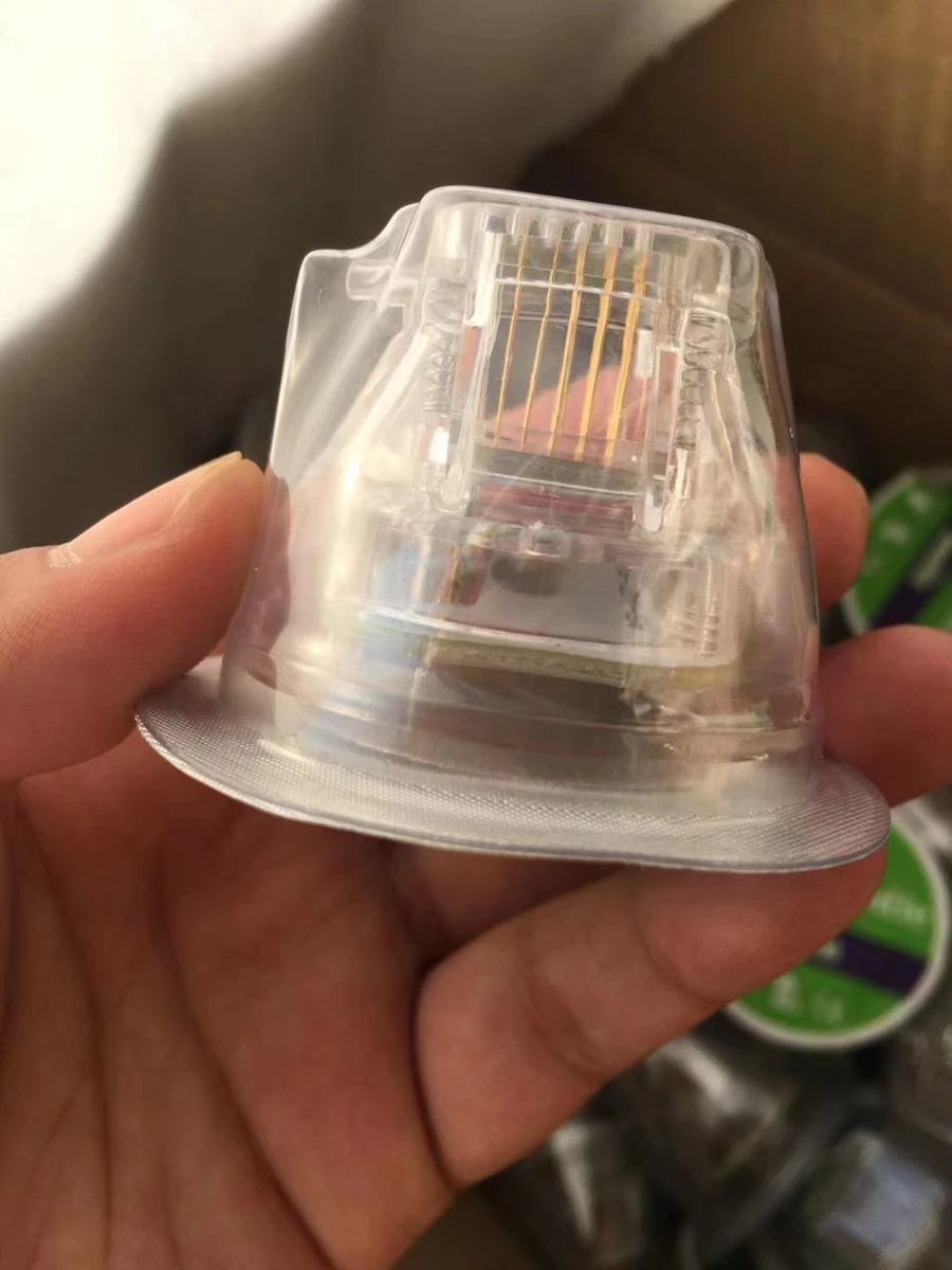 使い捨ての緑色のRFマイクロニードルカートリッジ,10ピン,25ピン,64ピン,金メッキ,フラクショナルマシン用ナノカートリッジ