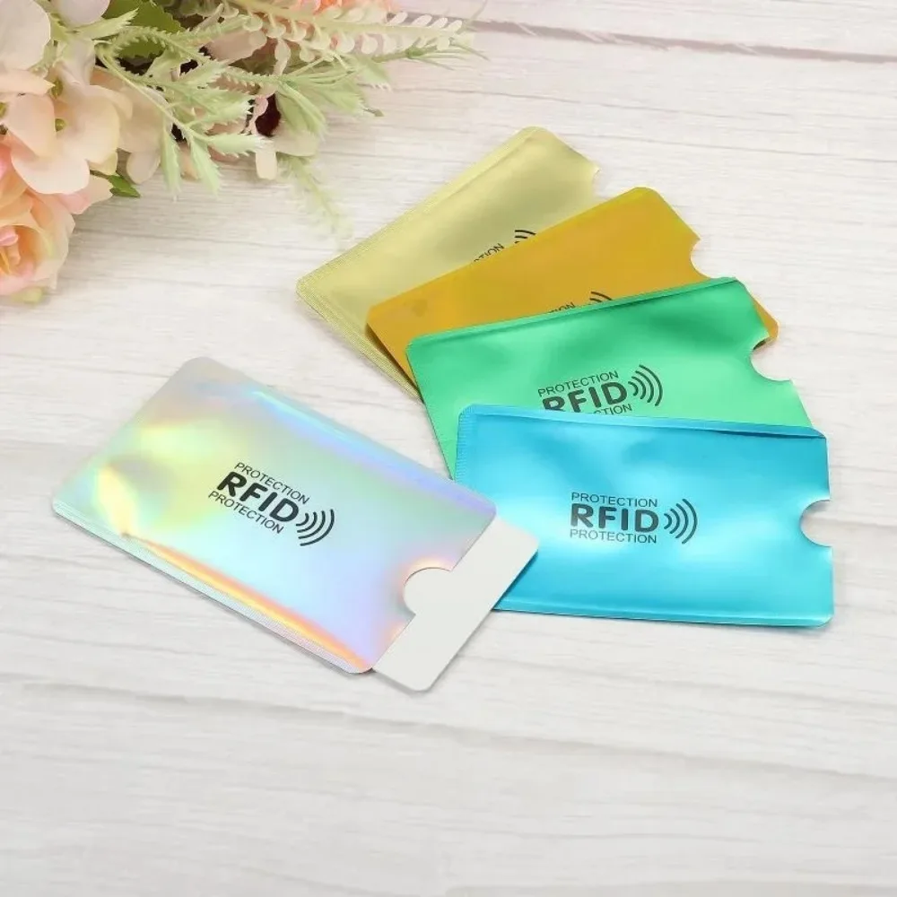 Fundas de bloqueo RFID de 10 Uds., funda segura de protección antirrobo de identidad para tarjetas de crédito, tarjeta de débito, funda de plástico transparente