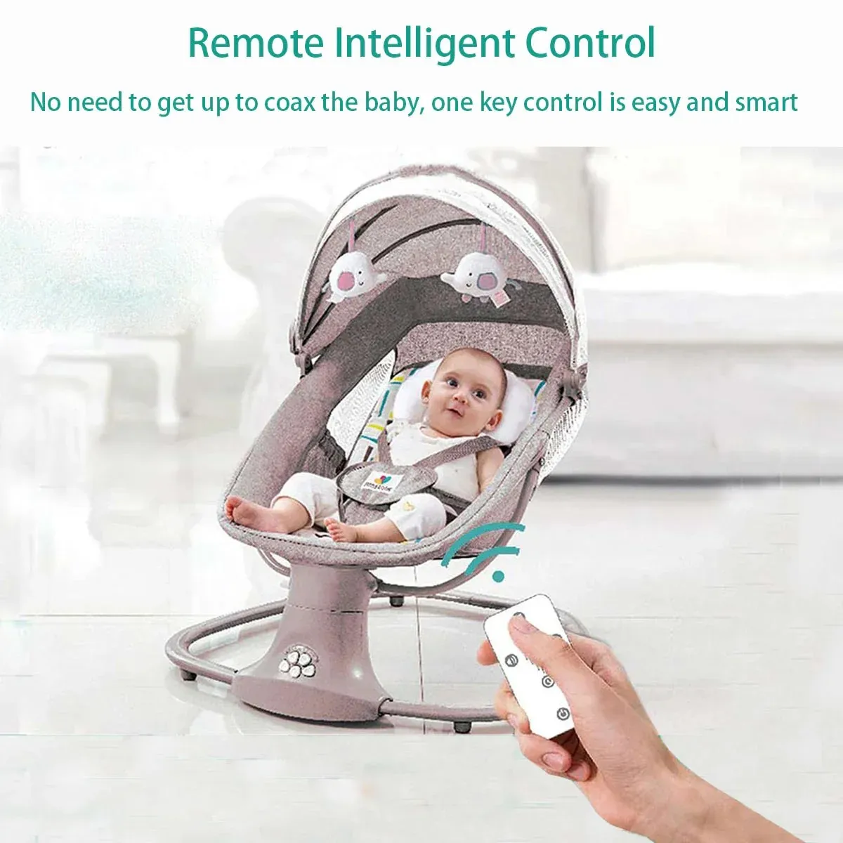 Berço elétrico para bebês, bluetooth, com mosquiteiro, música bluetooth, cadeira de balanço multifuncional, berço para recém-nascidos 2024