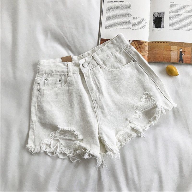 A-line Denim Hot Pants Women High Waist Solid Summer Wide Leg Short Jeans Female Street Outfit Clothes Casual Basic Pant