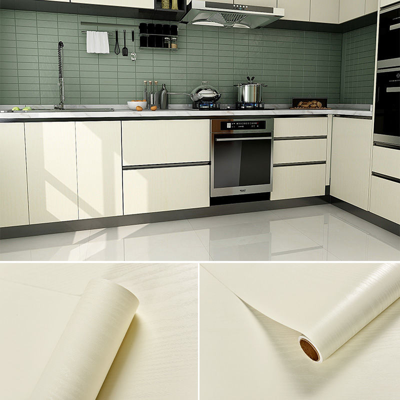 Películas de decoración del hogar de Color sólido negro de madera, pegatinas de vinilo impermeables, puertas autoadhesivas, gabinete, muebles modernos, decoración de pared