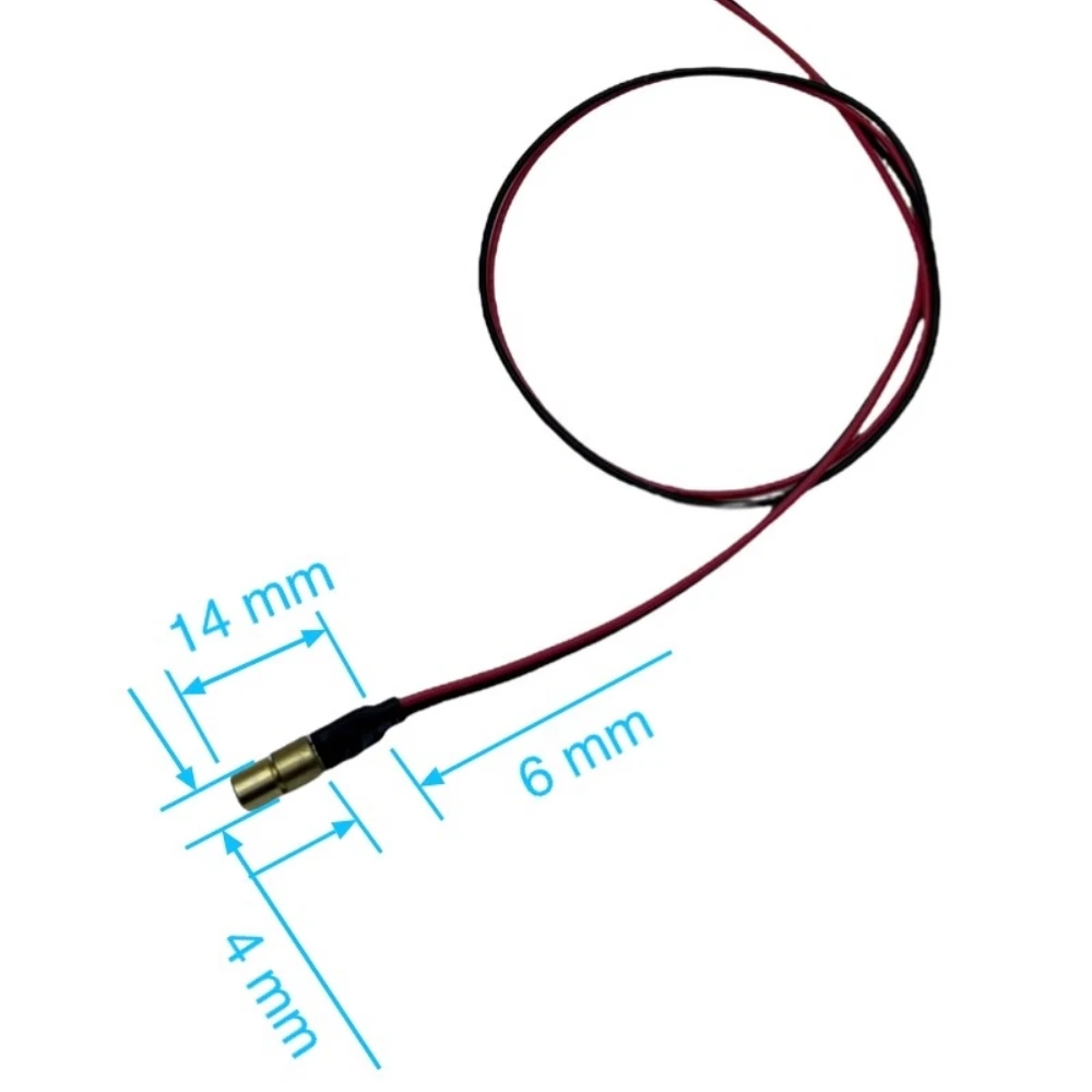 Módulo láser rojo de baja potencia, 1MW/5mW, 650nm de diámetro, 4mm, longitud focal ajustable, localizador de punto de cabeza láser roja