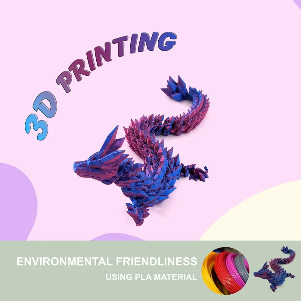 ใหม่ 3D พิมพ์มังกรจีนข้อต่อทั้งตัวที่สามารถเคลื่อนย้ายของตกแต่งบ้านและของตกแต่งมีคุณค่าในการสะสมของเล่นสร้างสรรค์