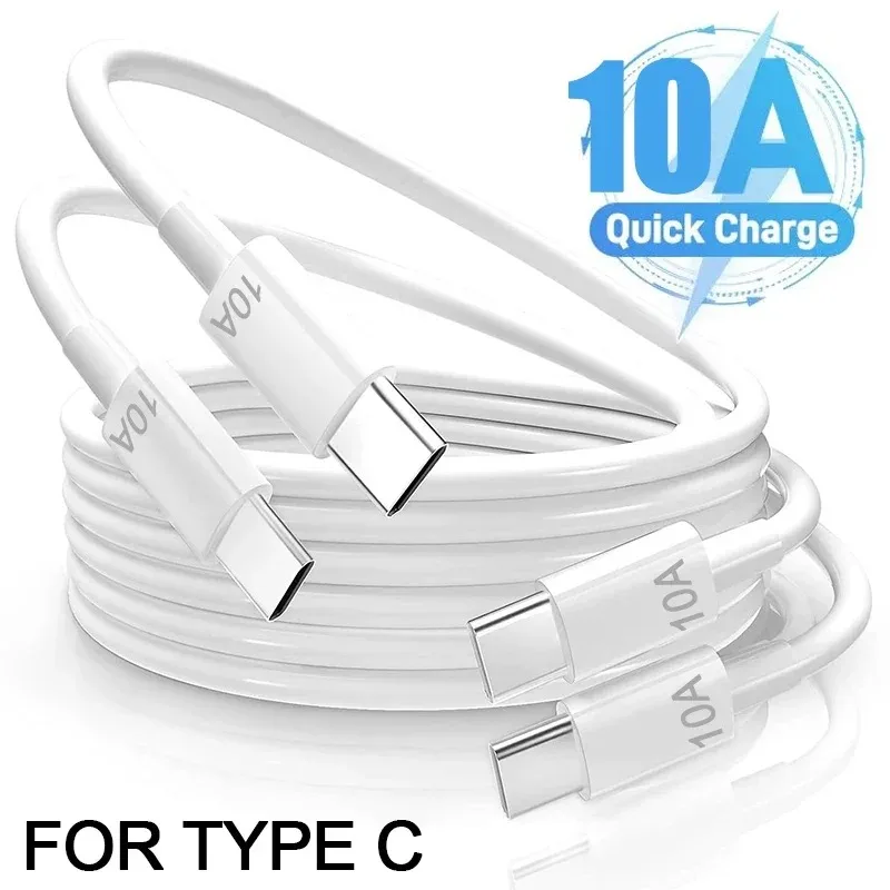 120W Dual Type C Cable 10 A PD Super Fast Cable Charge For iPhone Xiaomi Huawei Samsung Mobile Phone USB C High Speed Data Cord