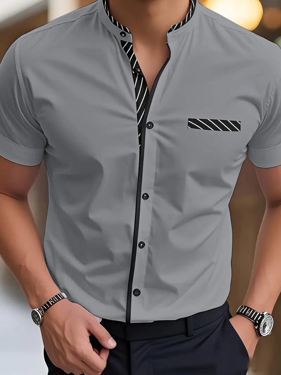 2025 new model of men's shirts in various colors 3D printed shirts business office clothing casual breathable fabric
