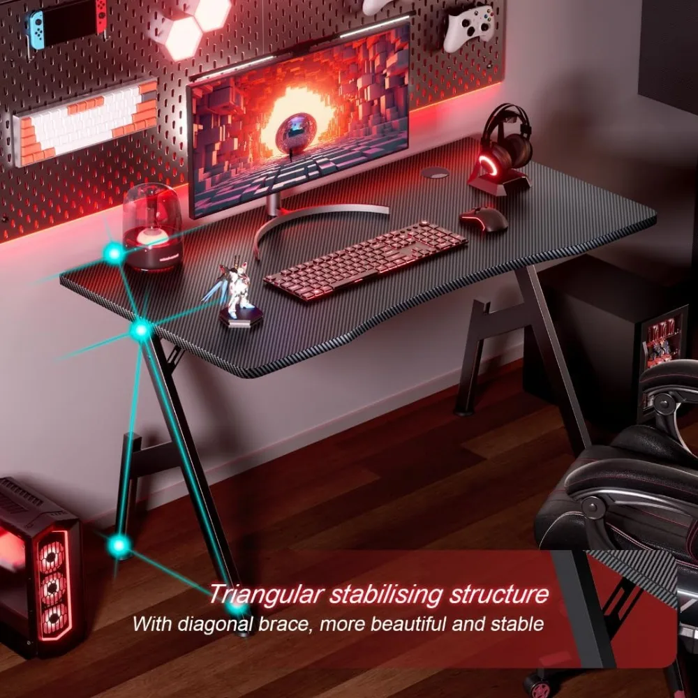 40 inch carbon fiber surface gaming table - large computer desk gaming table ergonomic computer gamingworkstationhomeoffice desk